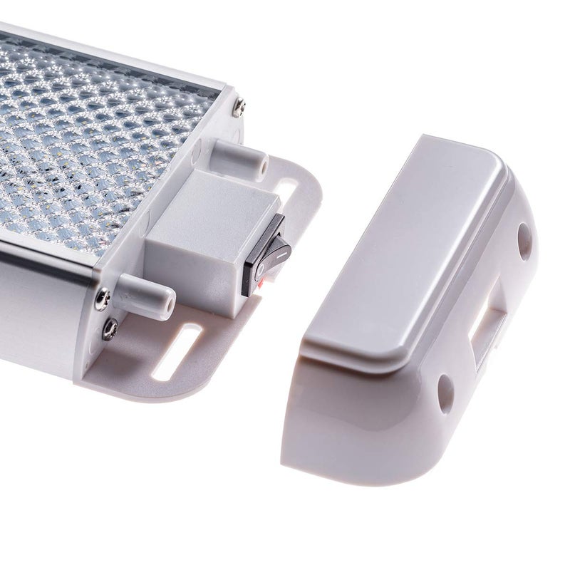 Raycharm RV Marine LED Interior Light Fixture, 10.3" x 3.9" Aluminum Housing, 6000K Cool-White Large Spaces Illuminating,High-Output Low Ampere Draw, Built-in On/Off Rocker Switch, 12V-24V DC, 1-Pack - Image 5